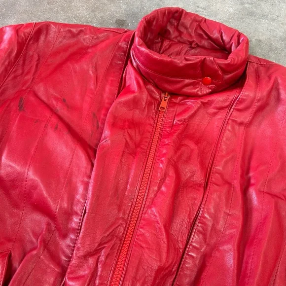 Saks Fifth Avenue Men's Vibrant Red Leather Jacket